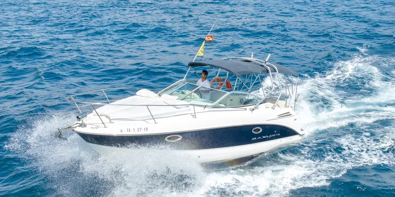 Armani motorboat cruising off Costa Adeje